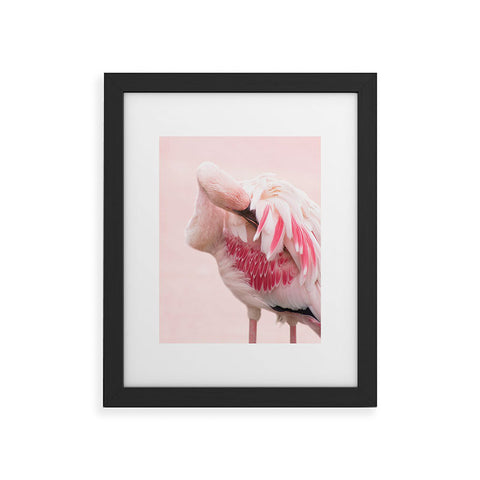Ingrid Beddoes flamingo love Framed Art Print
