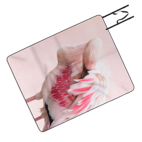 Ingrid Beddoes flamingo love Picnic Blanket