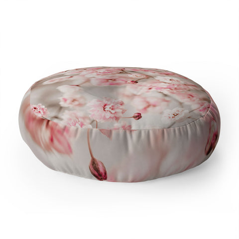 Ingrid Beddoes Gypsophila pink blush Floor Pillow Round