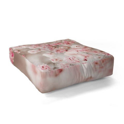 Ingrid Beddoes Gypsophila pink blush Floor Pillow Square