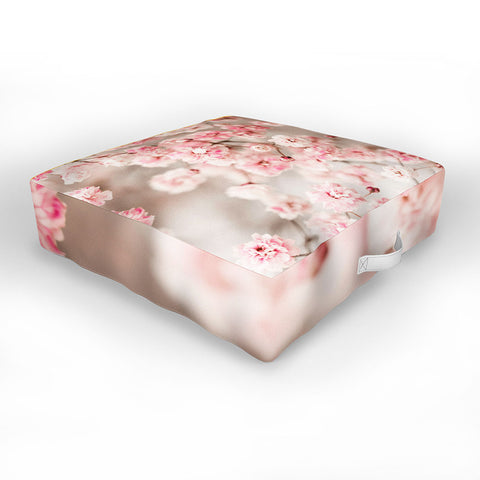 Ingrid Beddoes Gypsophila pink blush Outdoor Floor Cushion