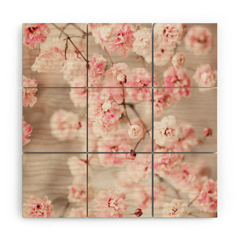 Ingrid Beddoes Gypsophila pink blush Wood Wall Mural