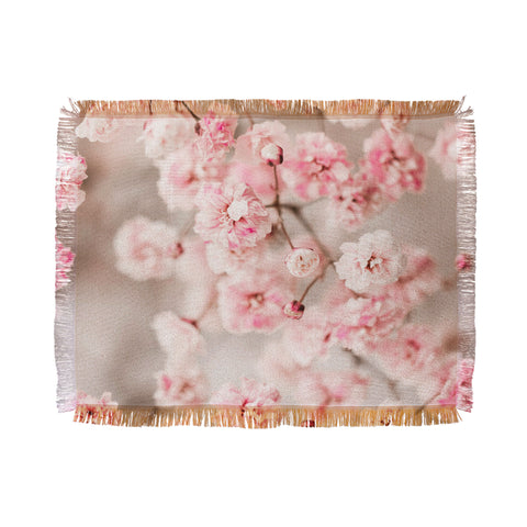 Ingrid Beddoes Gypsophila pink blush Throw Blanket