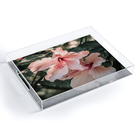 Ingrid Beddoes Hibiscus Flowers Acrylic Tray
