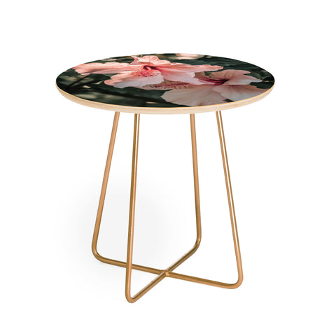 Ingrid Beddoes Hibiscus Flowers Round Side Table