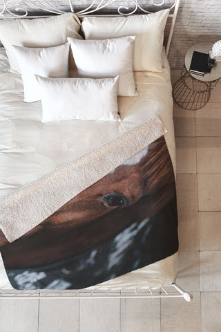 Ingrid Beddoes horse cheyenne Fleece Throw Blanket