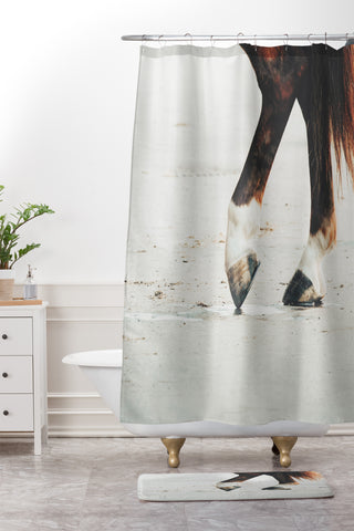 Ingrid Beddoes horse tango Shower Curtain And Mat