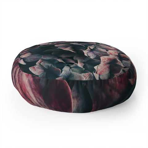 Ingrid Beddoes Hydrangea Moody Blues Floor Pillow Round
