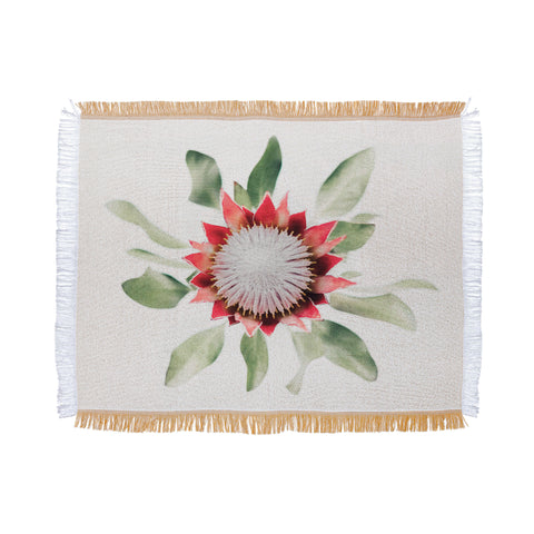Ingrid Beddoes King Protea flower II Throw Blanket