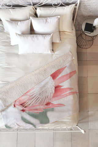 Ingrid Beddoes King Protea flower III Fleece Throw Blanket