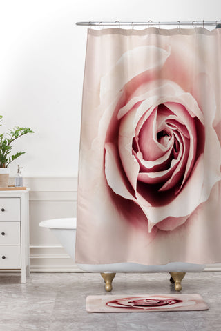 Ingrid Beddoes Milky Pink Rose Shower Curtain And Mat