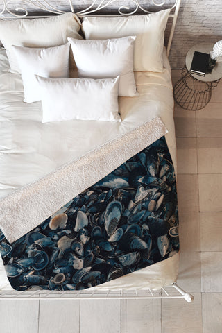 Ingrid Beddoes moody indigo Fleece Throw Blanket