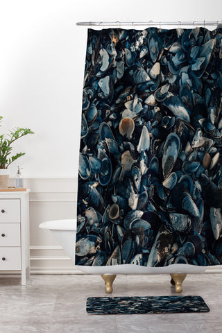 Ingrid Beddoes moody indigo Shower Curtain And Mat
