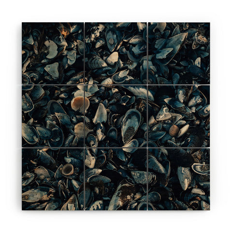 Ingrid Beddoes moody indigo Wood Wall Mural