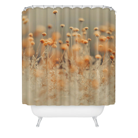 Ingrid Beddoes Mustard Yellow Flowers Shower Curtain