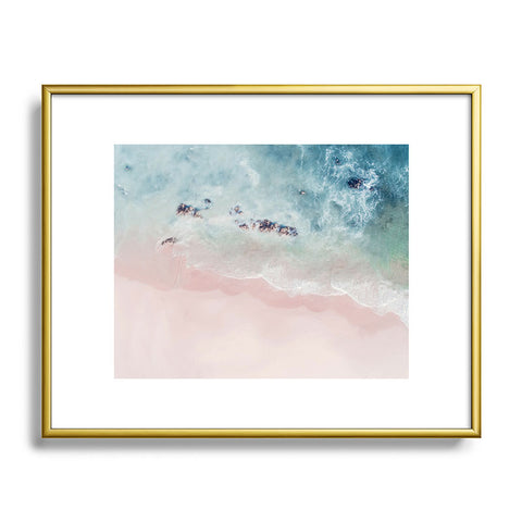 Ingrid Beddoes Ocean Pink Blush Metal Framed Art Print