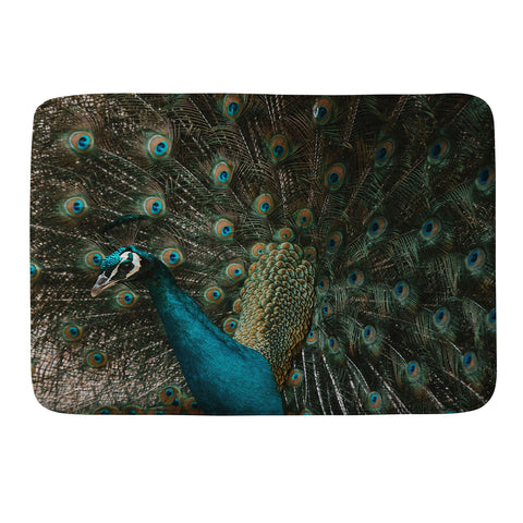 Ingrid Beddoes Peacock and proud IV Memory Foam Bath Mat