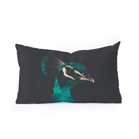 Ingrid Beddoes Peacock and Proud Oblong Throw Pillow