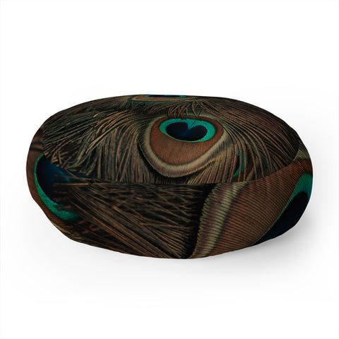 Ingrid Beddoes peacock feathers II Floor Pillow Round