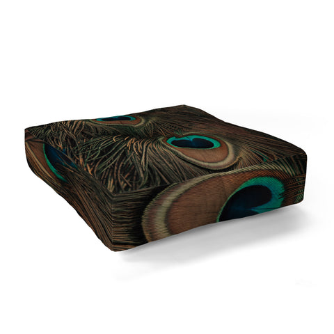 Ingrid Beddoes peacock feathers II Floor Pillow Square