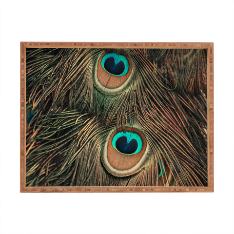 Ingrid Beddoes peacock feathers II Rectangular Tray