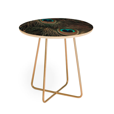 Ingrid Beddoes peacock feathers II Round Side Table