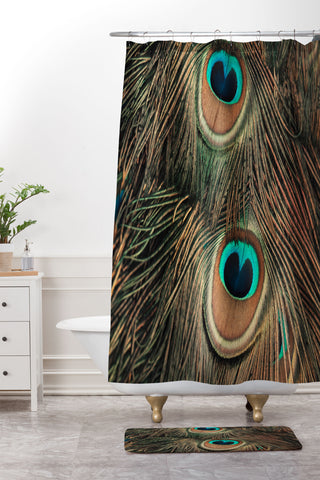 Ingrid Beddoes peacock feathers II Shower Curtain And Mat