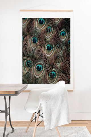 Ingrid Beddoes peacock feathers III Art Print And Hanger