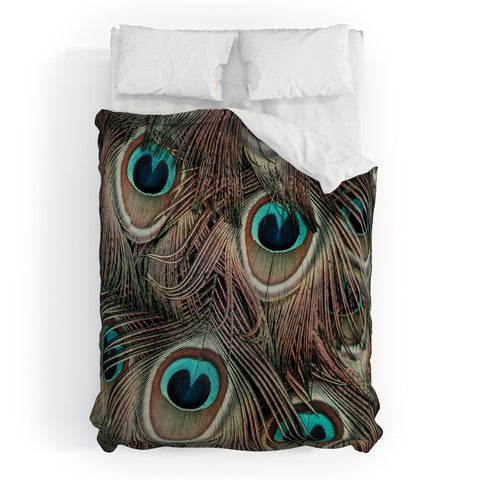 Ingrid Beddoes peacock feathers III Duvet Cover