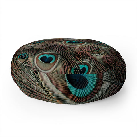 Ingrid Beddoes peacock feathers III Floor Pillow Round