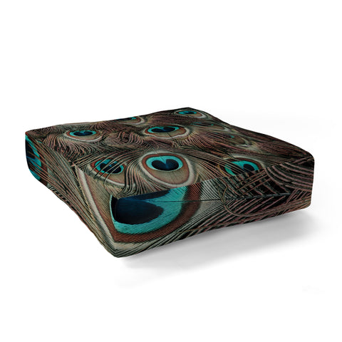 Ingrid Beddoes peacock feathers III Floor Pillow Square