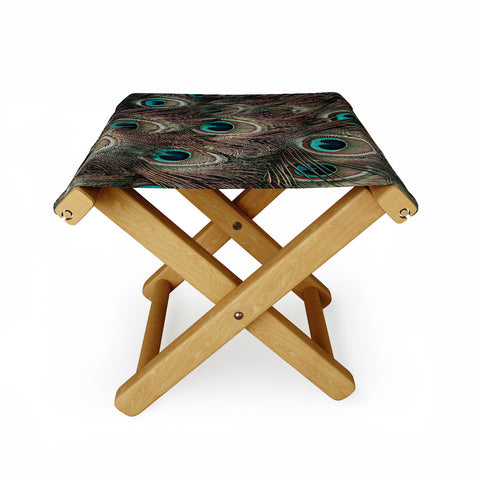 Ingrid Beddoes peacock feathers III Folding Stool