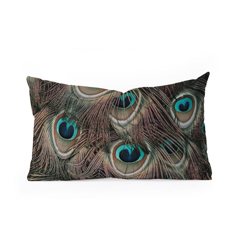 Ingrid Beddoes peacock feathers III Oblong Throw Pillow