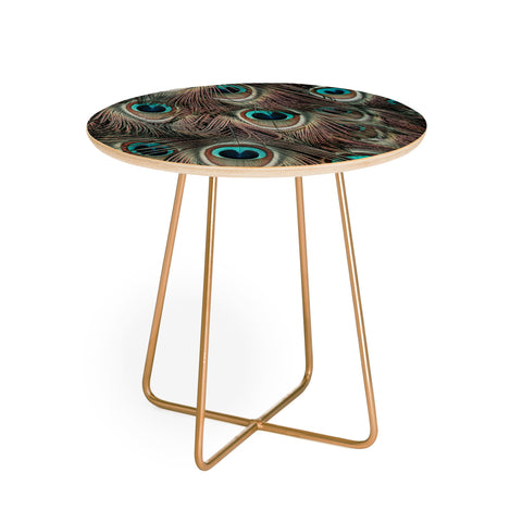 Ingrid Beddoes peacock feathers III Round Side Table