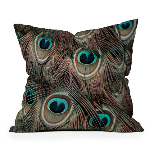 Ingrid Beddoes peacock feathers III Throw Pillow