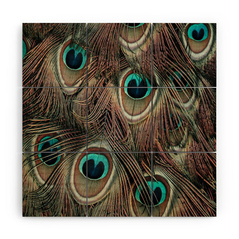 Ingrid Beddoes peacock feathers III Wood Wall Mural