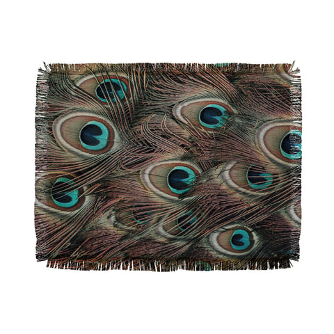 Ingrid Beddoes peacock feathers III Throw Blanket