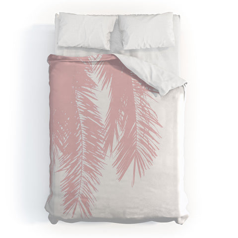 Ingrid Beddoes Pink chiffon palm Duvet Cover