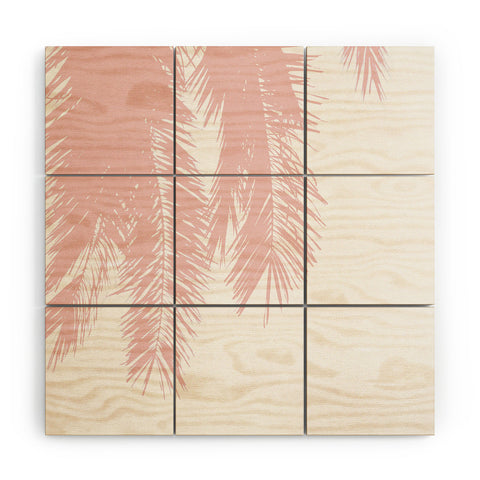 Ingrid Beddoes Pink chiffon palm Wood Wall Mural