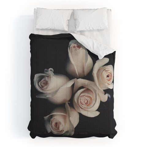Ingrid Beddoes Pink Ivory Rose Bouquet Comforter