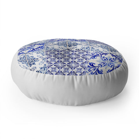 Ingrid Beddoes Portuguese Azulejos Floor Pillow Round