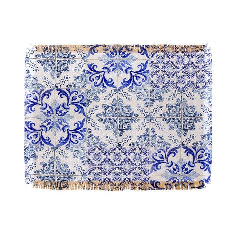 Ingrid Beddoes Portuguese Azulejos Throw Blanket