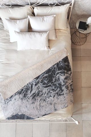 Ingrid Beddoes Sea Lace Fleece Throw Blanket