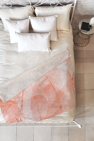 Ingrid Beddoes sun bleached apricot Fleece Throw Blanket