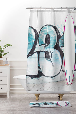 Ingrid Beddoes Surf Board 1 Shower Curtain And Mat