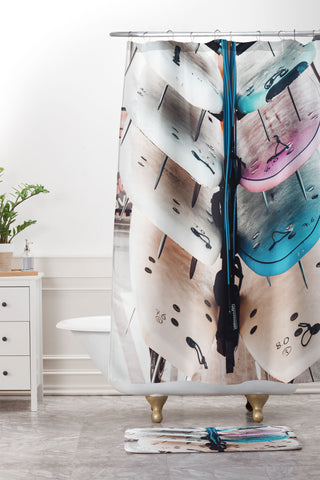 Ingrid Beddoes Surf Board 3 Shower Curtain And Mat