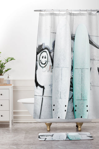 Ingrid Beddoes Surf Board 4 Shower Curtain And Mat