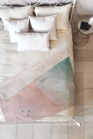 Ingrid Beddoes Surf Yoga Fleece Throw Blanket