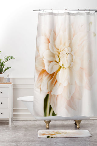 Ingrid Beddoes Vanilla Truffle Dahlia Shower Curtain And Mat