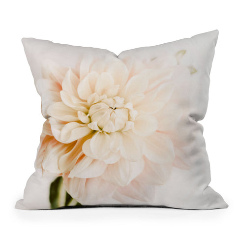 Ingrid Beddoes Vanilla Truffle Dahlia Throw Pillow